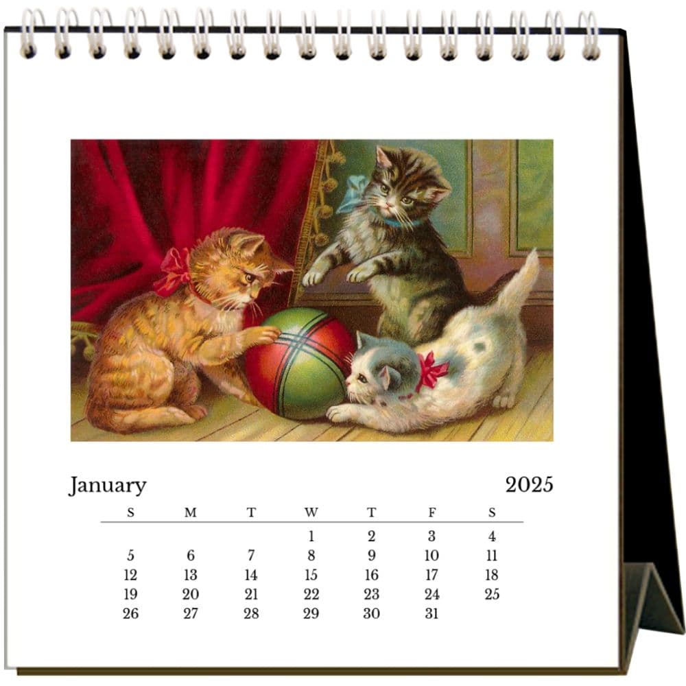 Nostalgic Cute Kittens 2025 Easel Desk Calendar Second Alternate Image width="1000" height="1000"