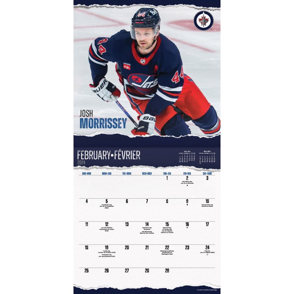 NHL Winnipeg Jets 2024 Wall Calendar Alt3