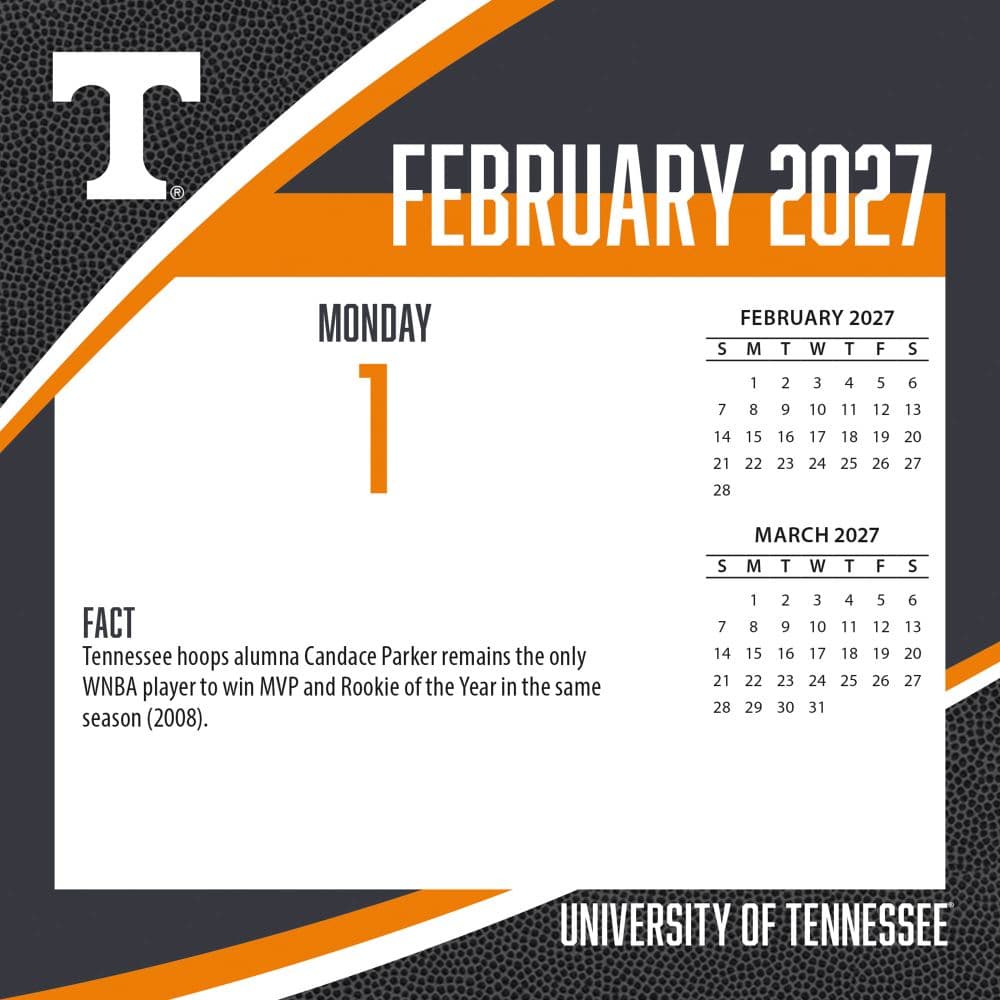 Tennessee Volunteers 2027 Desk Calendar Third Alternate Image