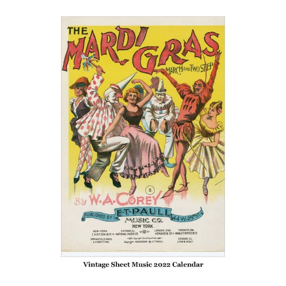 Vintage Sheet Music 2022 Poster Calendar