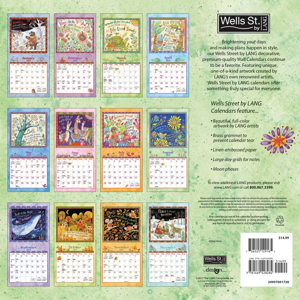 Simply Grateful 2024 Wall Calendar