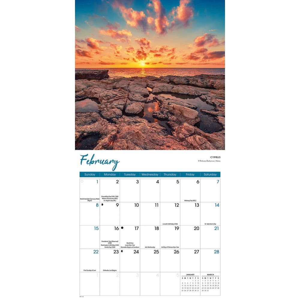 Sunsets 2026 Mini Wall Calendar Second Alternate Image