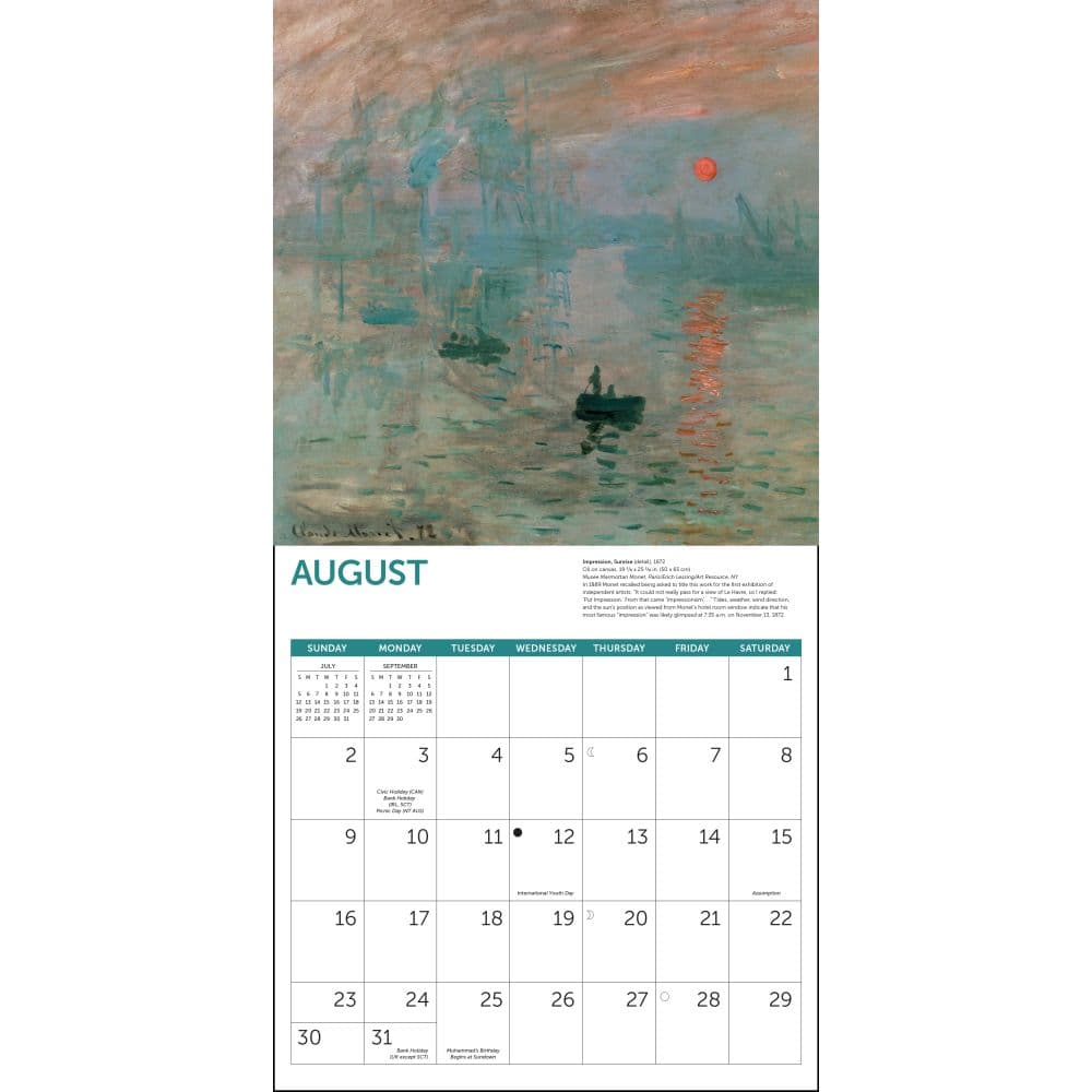 Monet At Sea 2026 Wall Calendar Third Alternate Image