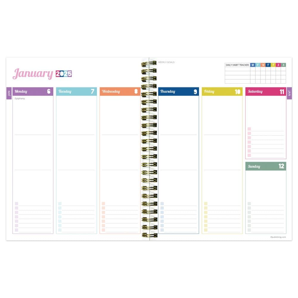 Happy Hibiscus 2025 Weekly Planner weekly view