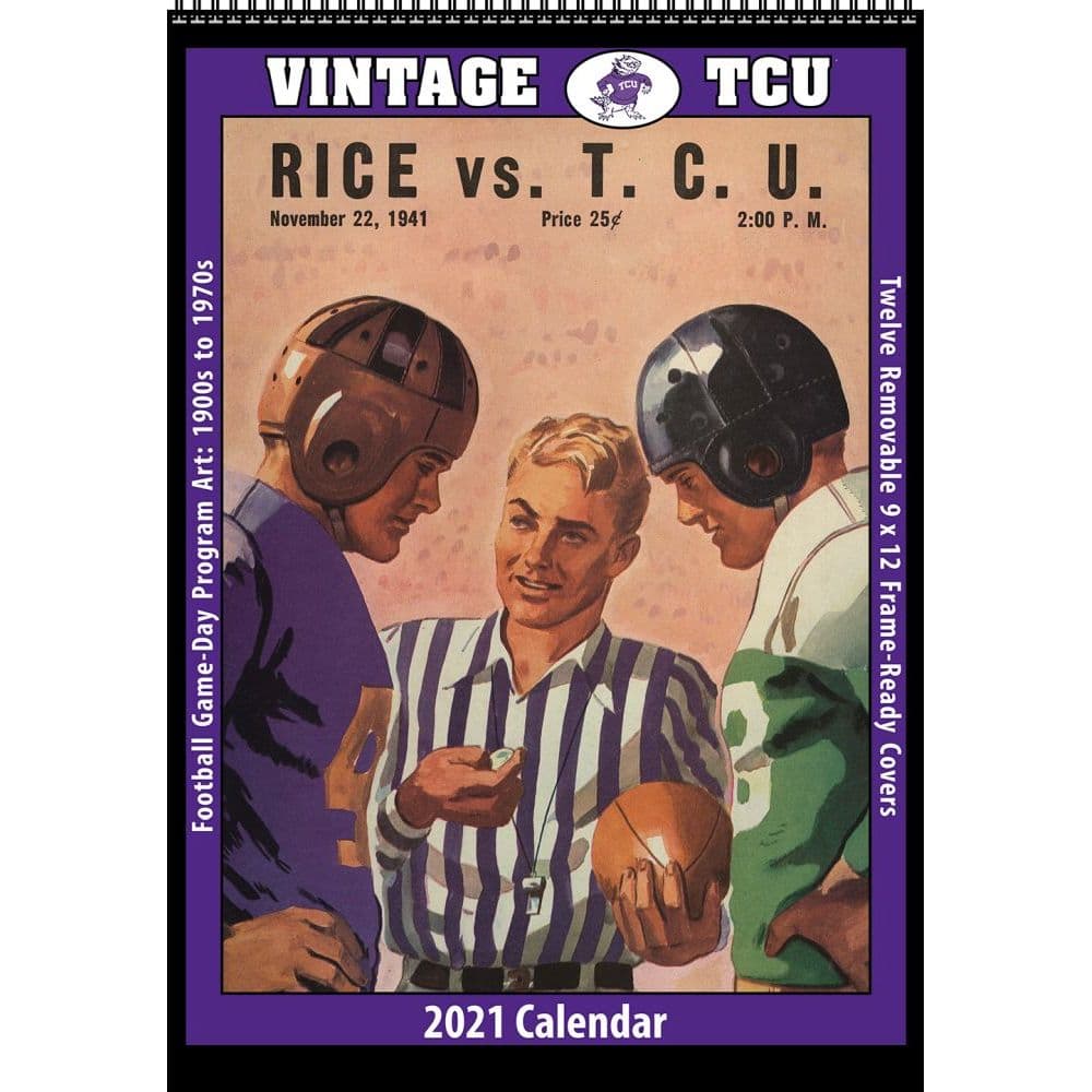 Tcu Vintage Football Wall Calendar