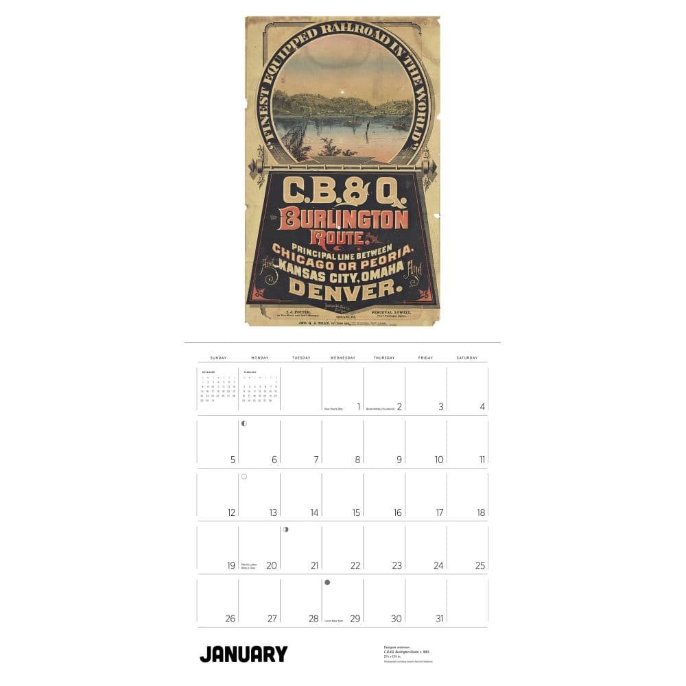 America By Rail 2025 Wall Calendar Third Alternate Image width="1000" height="1000"