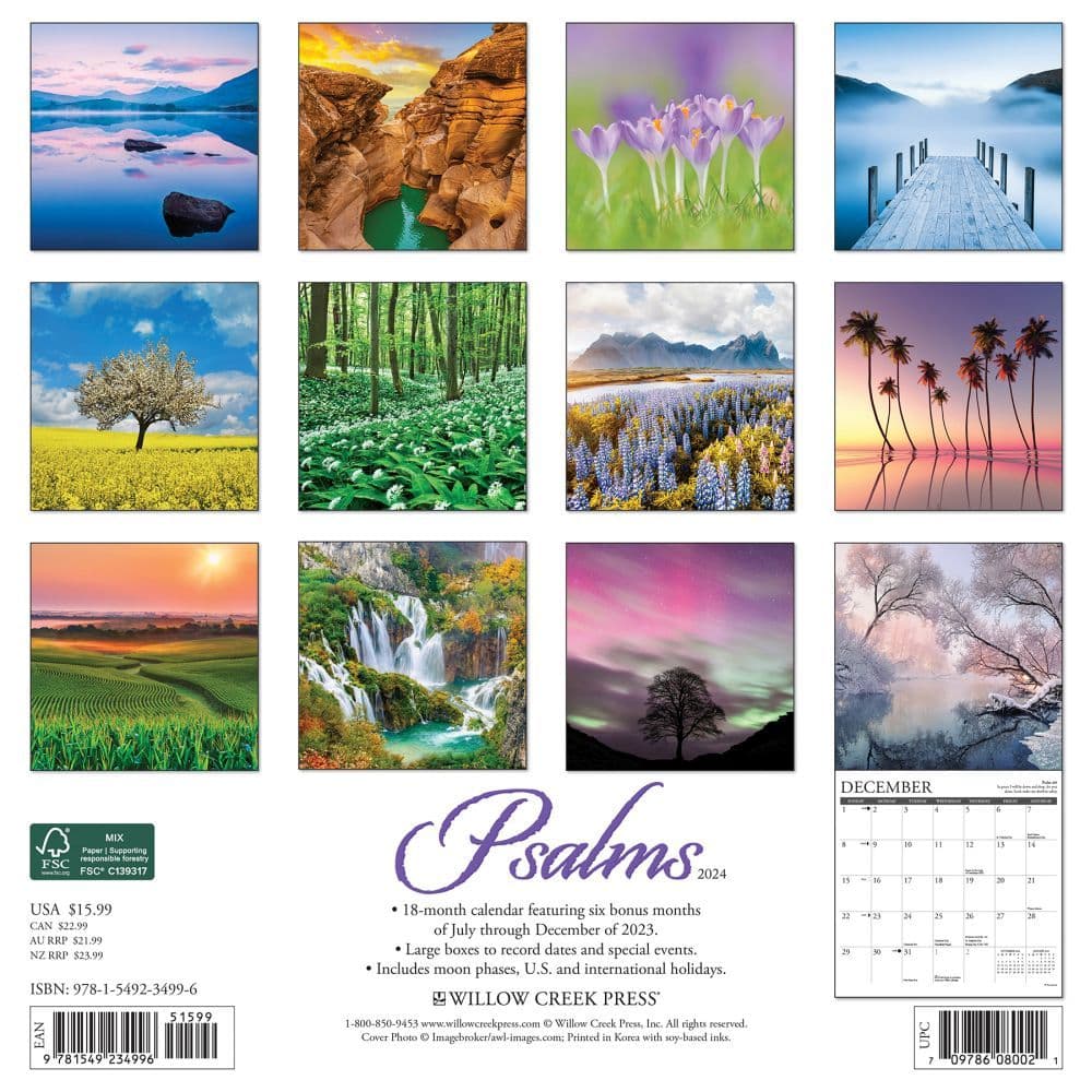 Psalms 2024 Wall Calendar