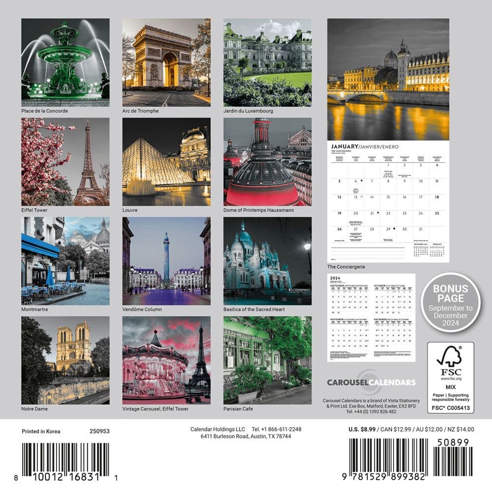 Paris Lux 2025 Mini Wall Calendar First Alternate Image width=&quot;1000&quot; height=&quot;1000&quot;