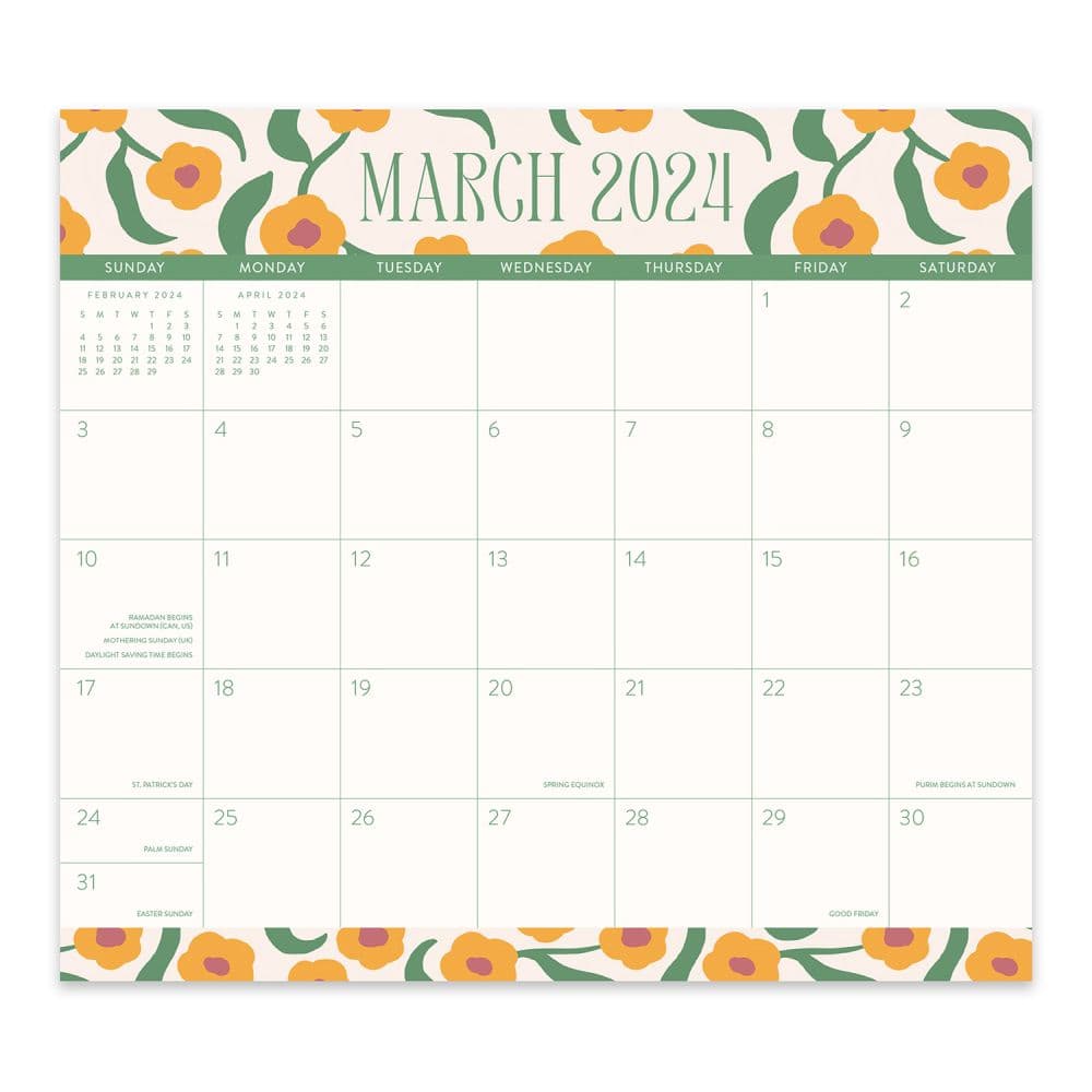 Modern Floral 2024 Magnetic Calendar Alternate Image 3