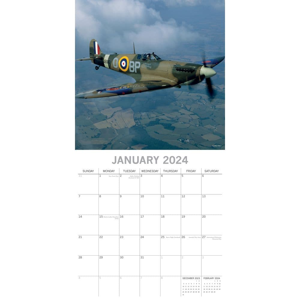 Spitfires 2024 Wall Calendar