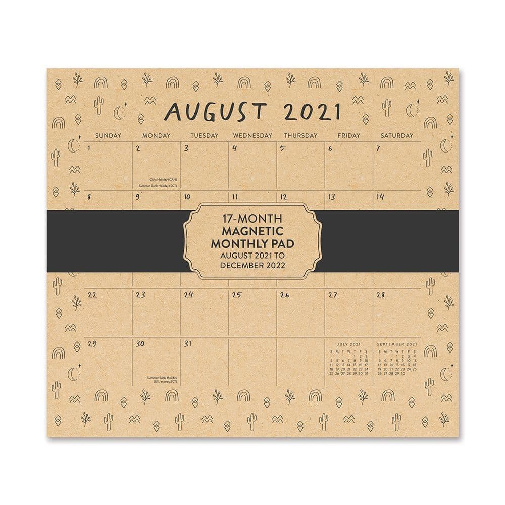 Tiny Totems 2022 Magnetic Monthly Desk Pad
