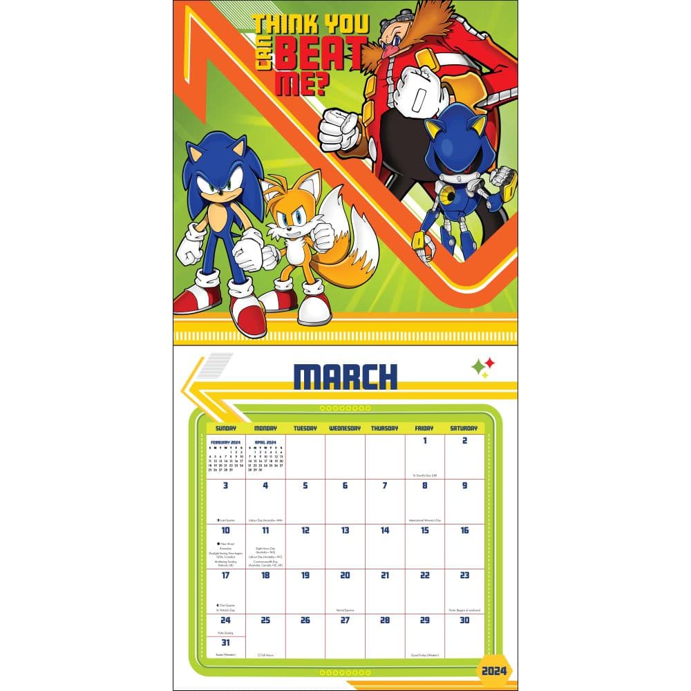 Sonic the Hedgehog 2024 Wall Calendar