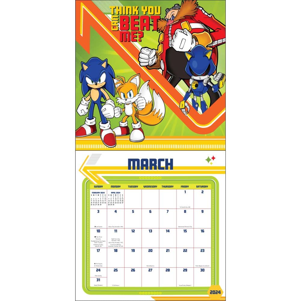 Sonic the Hedgehog 2024 Wall Calendar March