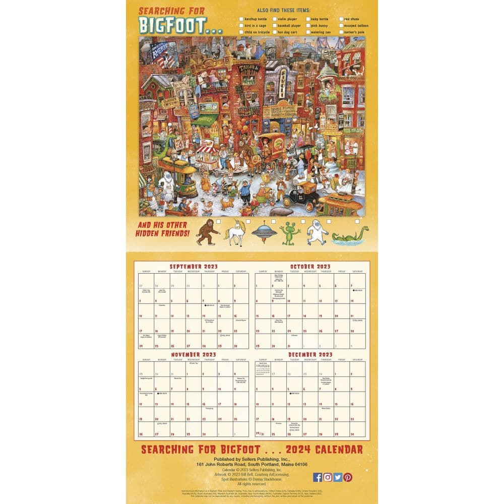 Searching For Bigfoot 2024 Wall Calendar