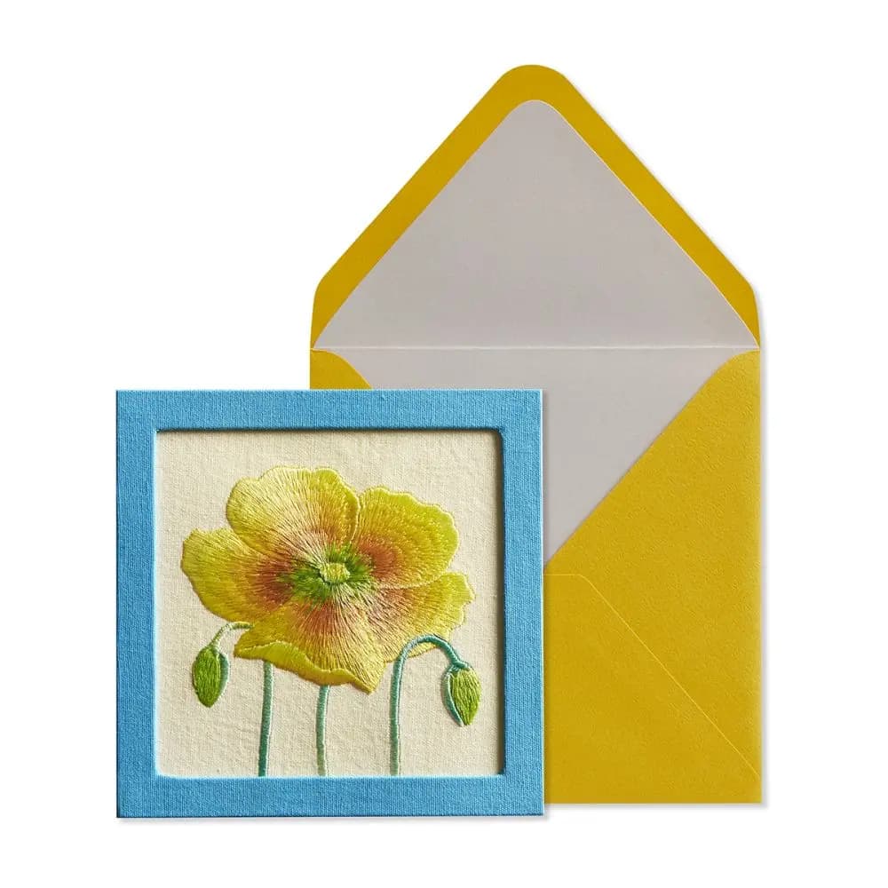 Yellow Embroidered Flower Get Well Card Main Product Image width=&quot;1000&quot; height=&quot;1000&quot;