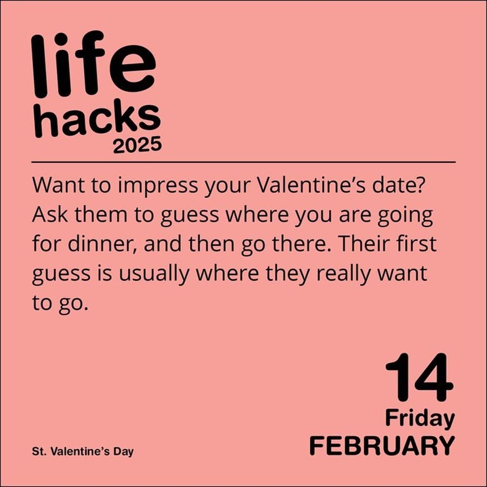 Life Hacks 2025 Desk Calendar