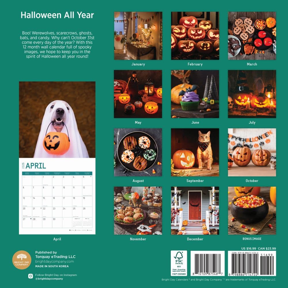 Halloween All Year 2025 Wall Calendar - Calendars.com