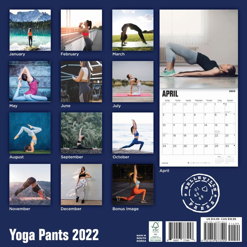 Yoga Pants 2022 Wall Calendar - Calendars.com