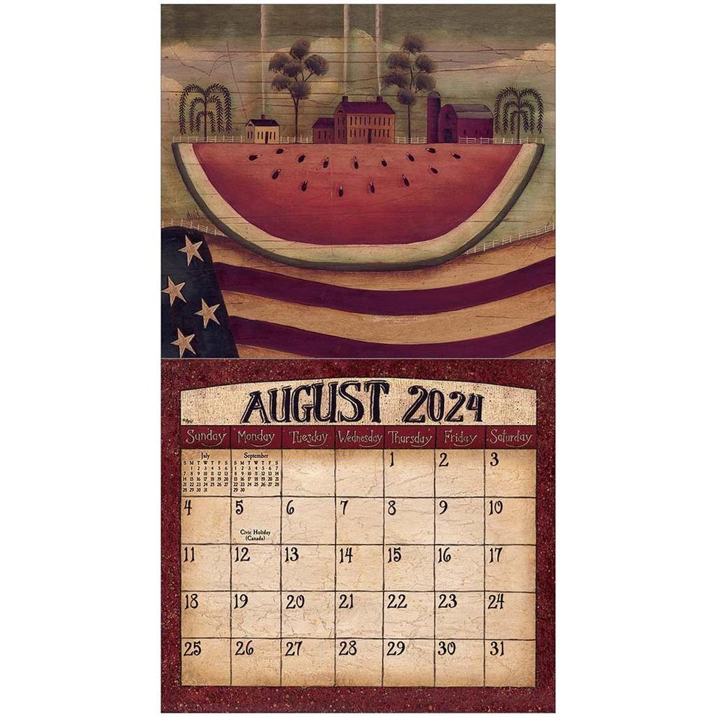 Folk Art by David 2024 Wall Calendar interior