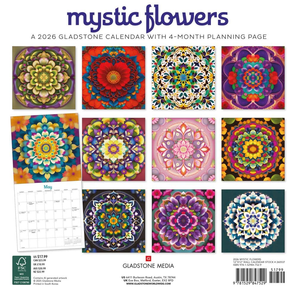 Mystic Flowers 2026 Wall Calendar First Image