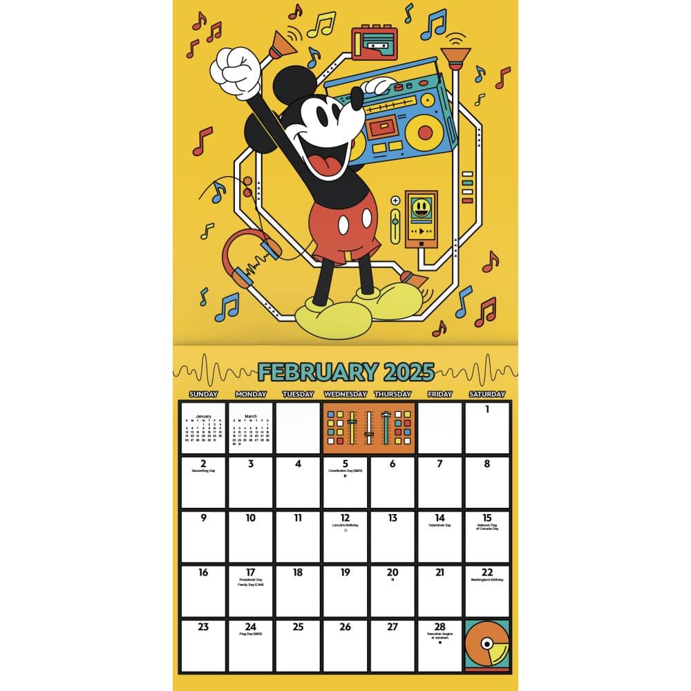 Mickey Mouse 2025 Wall Calendar