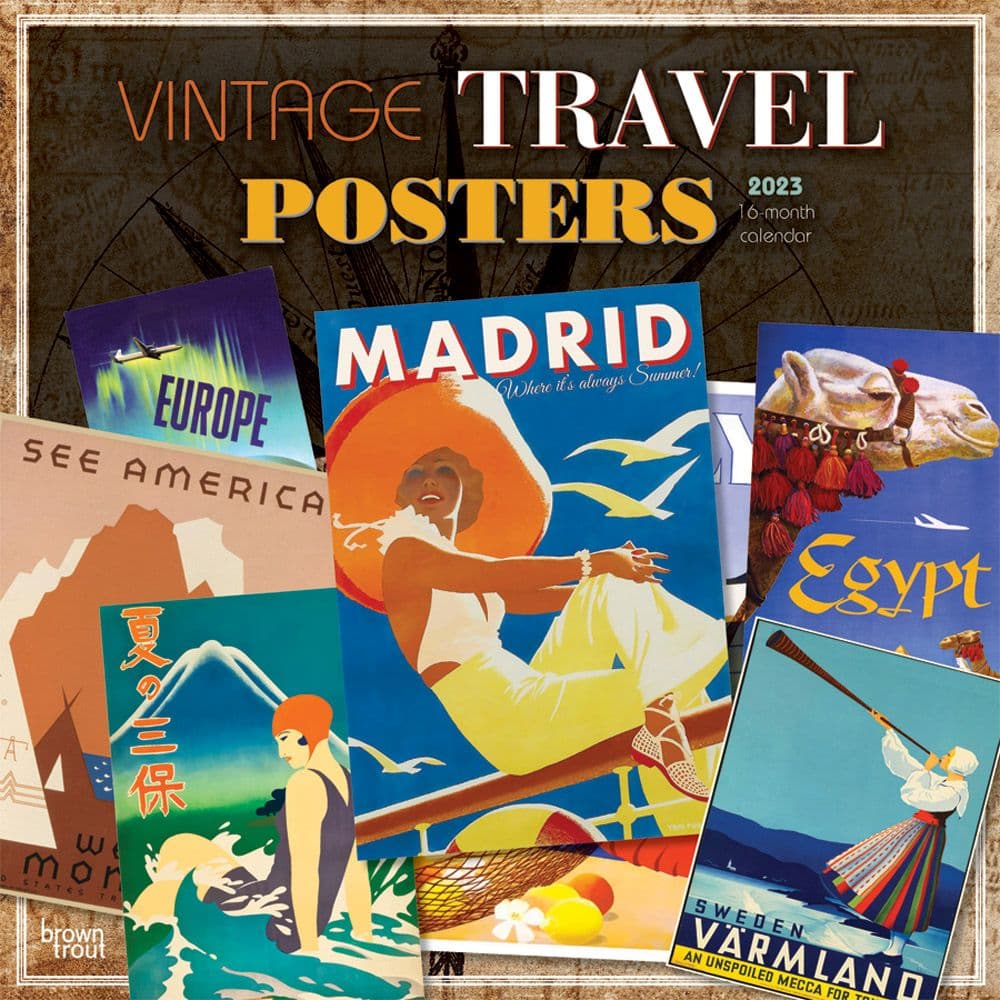 Vintage Travel Posters 2023 Wall Calendar - Calendars.com Vintage Travel Posters 2023 Wall Calendar - Calendars.com