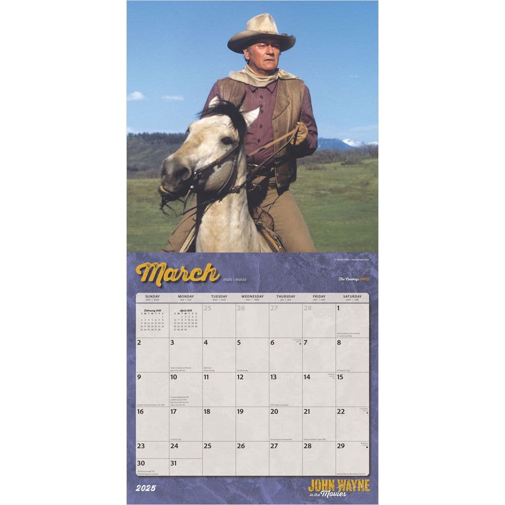 John Wayne in the Movies 2025 Wall Calendar First Alternate Image width=&quot;1000&quot; height=&quot;1000&quot;