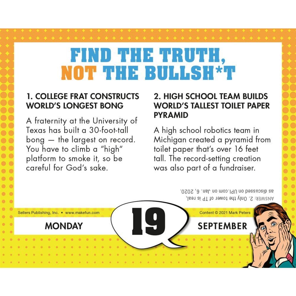 Uo Calendar 2022 The Ultimate Bullsh*T Quiz 2022 Desk Calendar - Calendars.com