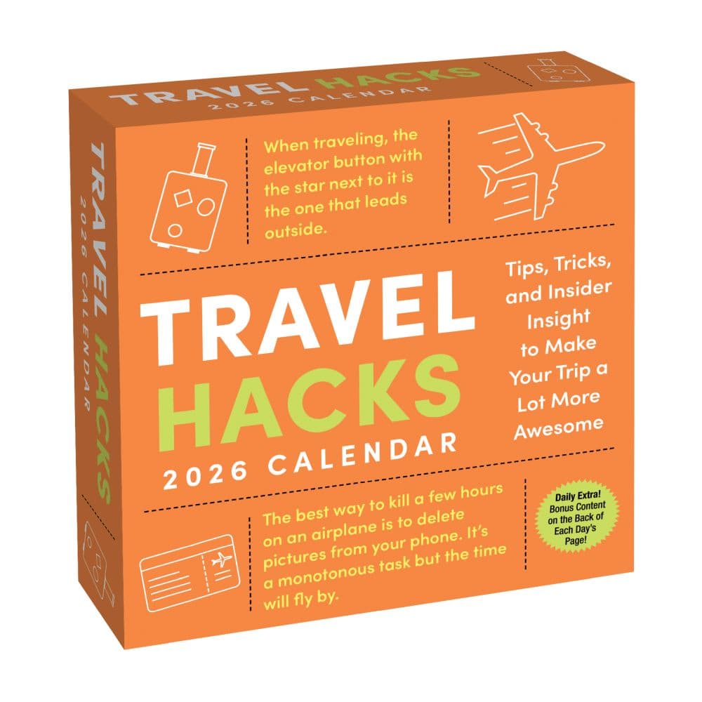 Travel Hacks 2026 Desk Calendar Main Image