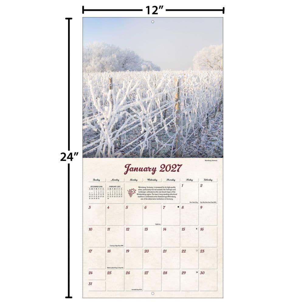 Wine Country Photo 2027 Wall Calendar Fourth Alternate Image