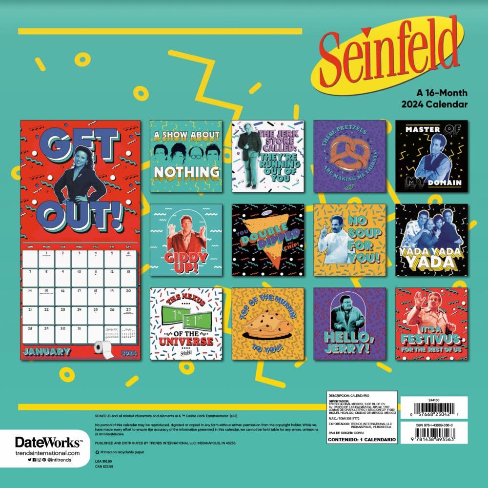 Seinfeld 2024 Wall Calendar Alternate Image 2