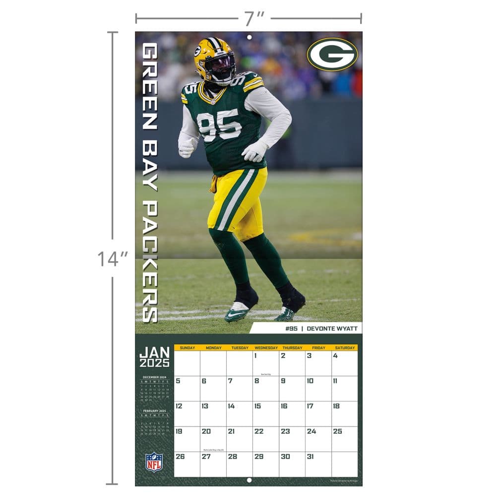 NFL Green Bay Packers 2025 Mini Wall Calendar Sixth Alternate Image width=&quot;1000&quot; height=&quot;1000&quot;