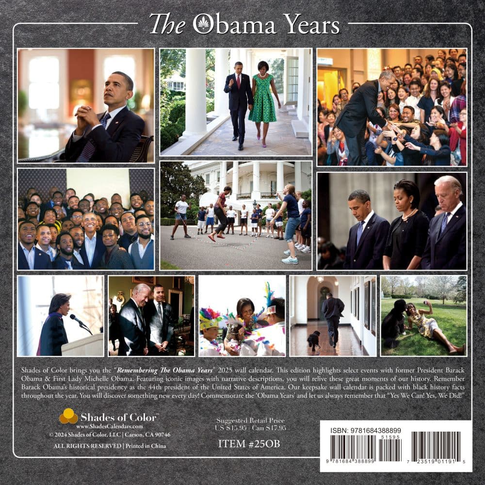 Obama Years Remembering 2025 Wall Calendar First Alternate Image width=&quot;1000&quot; height=&quot;1000&quot;