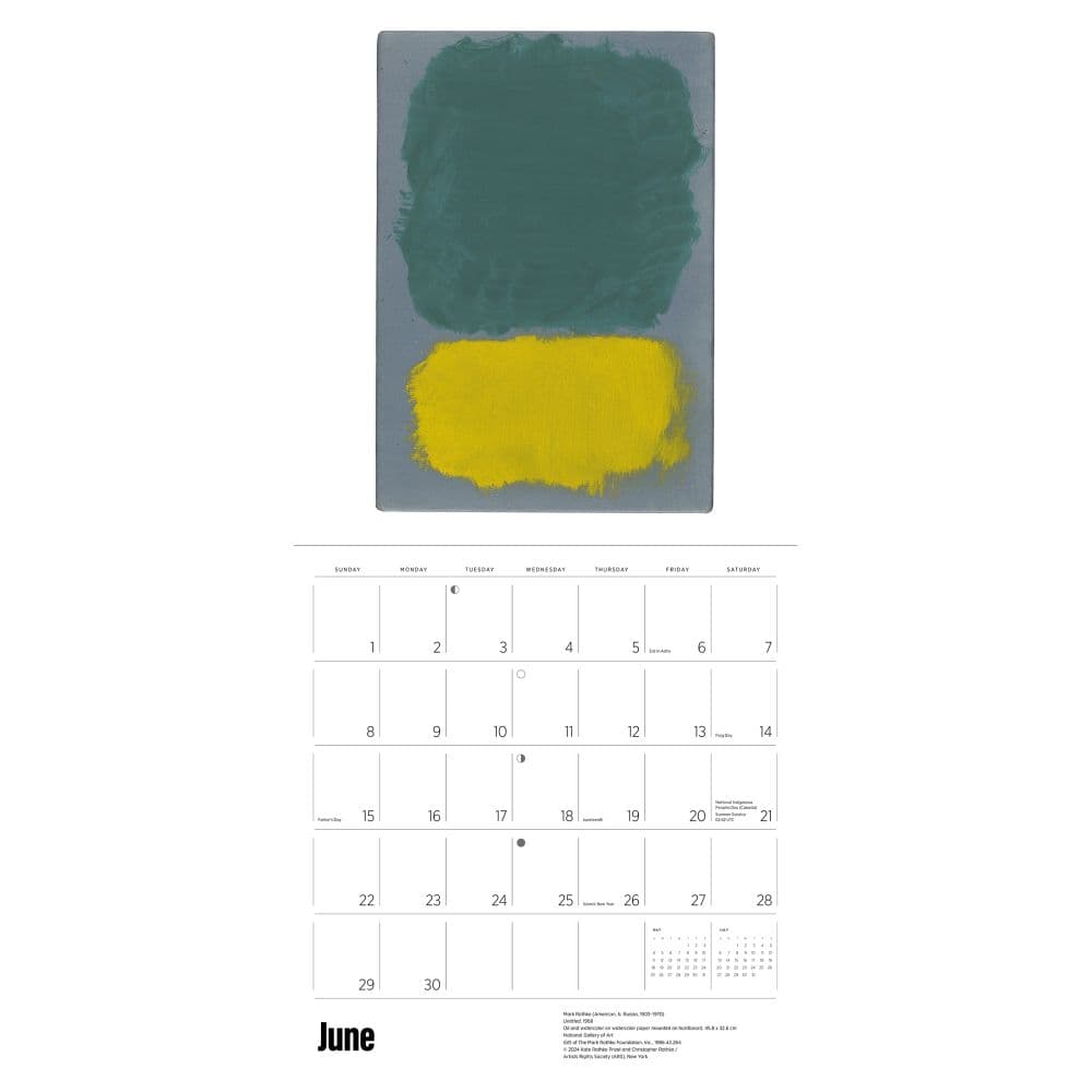 Rothko 2025 Wall Calendar Third Alternate Image width="1000" height="1000"