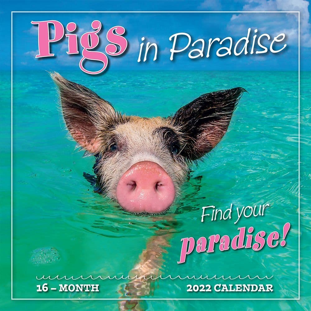 Pigs in Paradise 2022 Wall Calendar