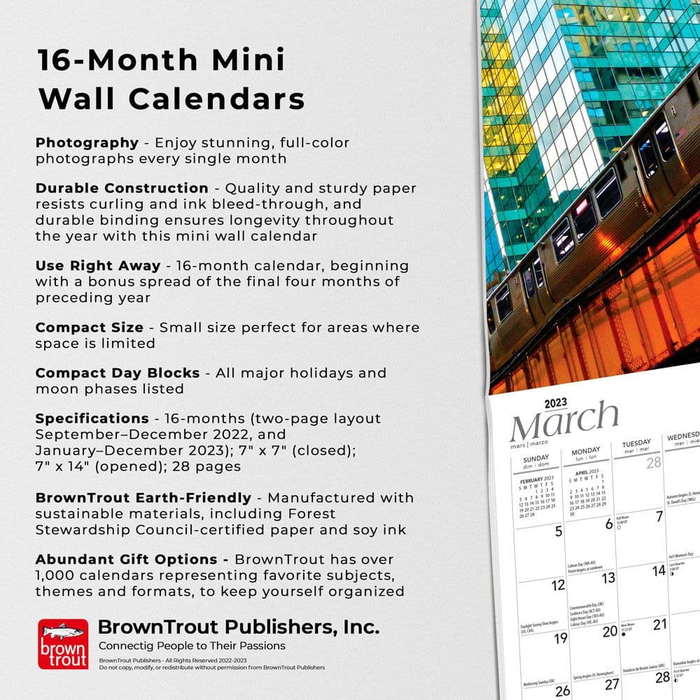 Chicago 2023 Mini Wall Calendar - Calendars.com