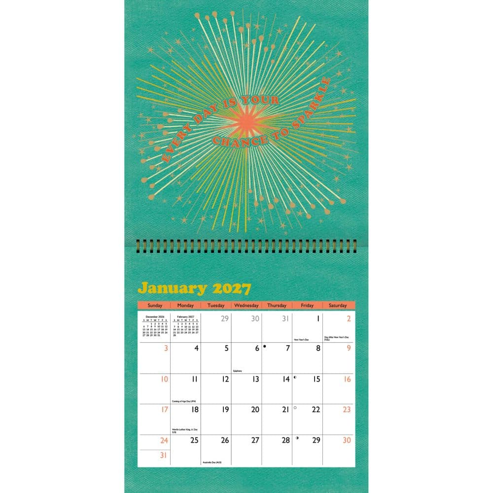Sunshine Affirmations 2027 Spiral Wall Calendar Second Alternate Image