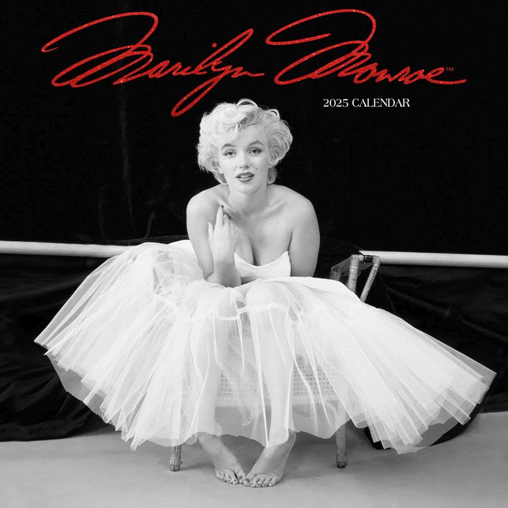 Marilyn Monroe Black and White 2025 Wall Calendar Main Image