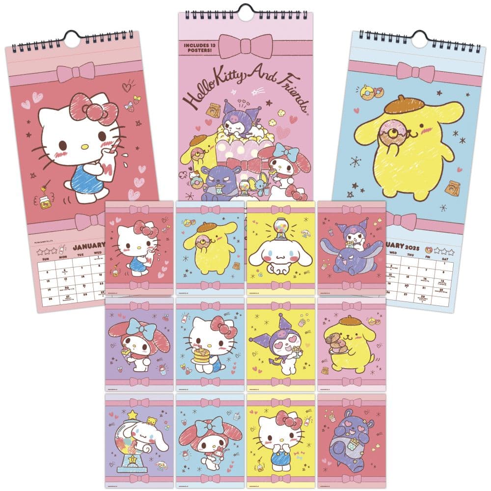 Hello Kitty and Friends 2025 Slim Wall Calendar Sixth Alternate Image width=&quot;1000&quot; height=&quot;1000&quot;