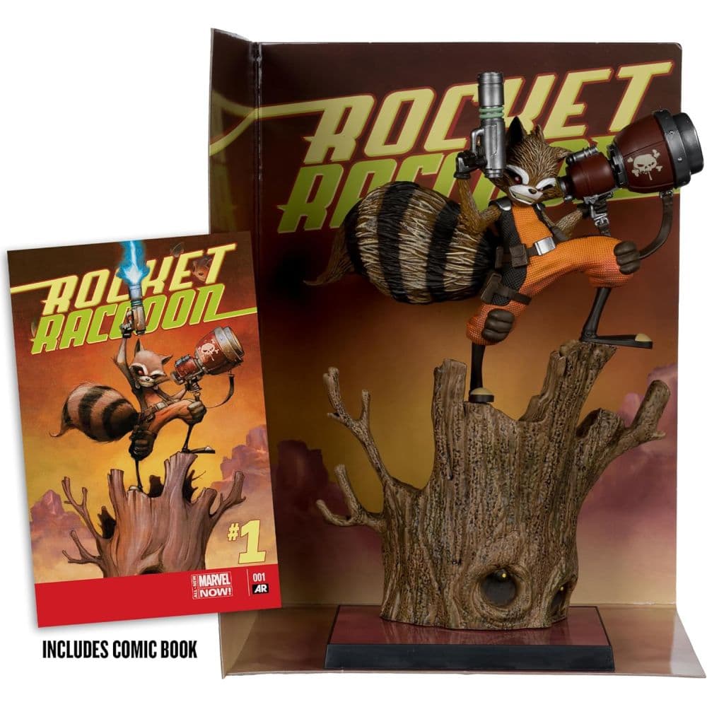 Marvel Collection 1:6 Rocket Raccoon A Chasing Tale Posed Figure Fourth Alternate Image