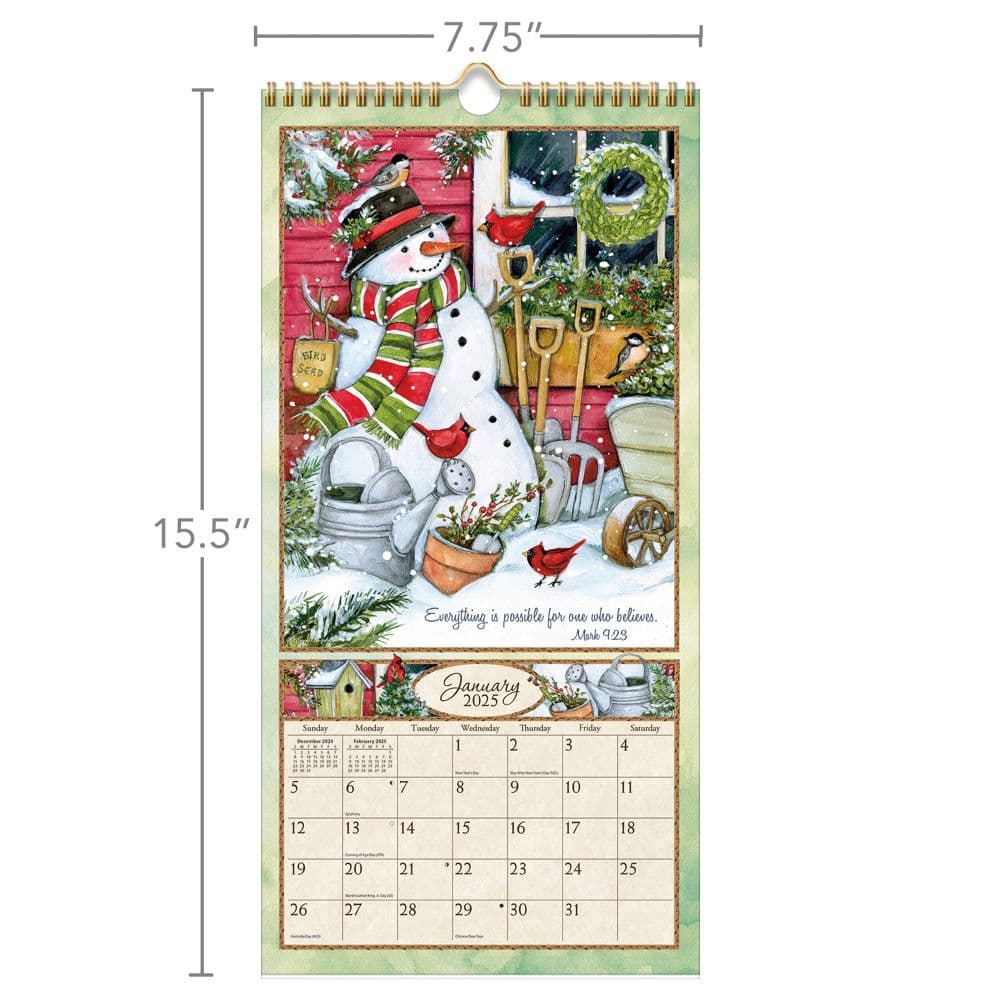 Bountiful Blessings 2025 Vertical Wall Calendar by Susan Winget