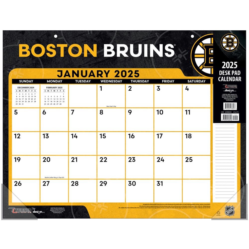 NHL Boston Bruins 2025 Desk Pad Main Image