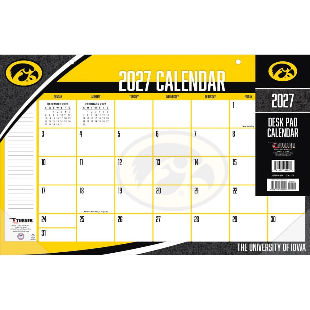Iowa Hawkeyes 2027 Desk Pad 17" X 11" Main Product Image