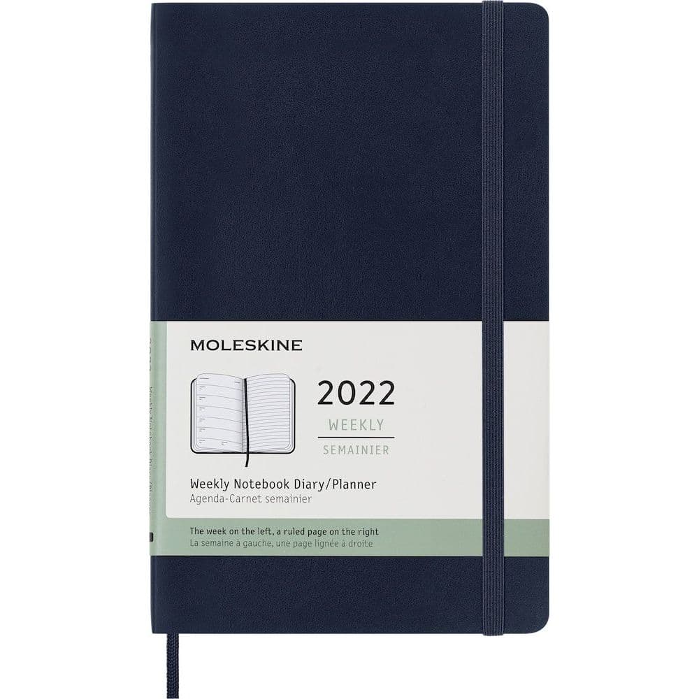 Moleskine 2022 Large Weekly Soft Cover Planner (Sapphire Blue)