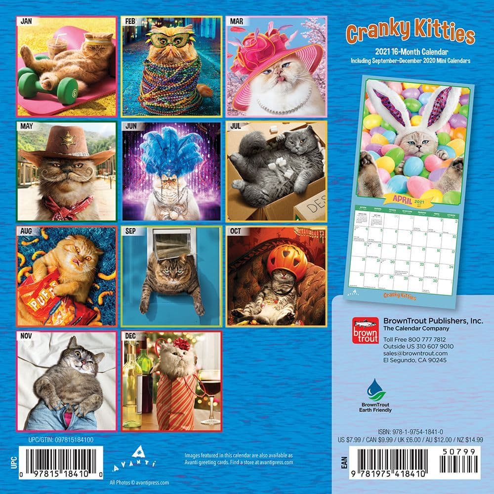 Cranky Kitties Avanti Mini Calendar