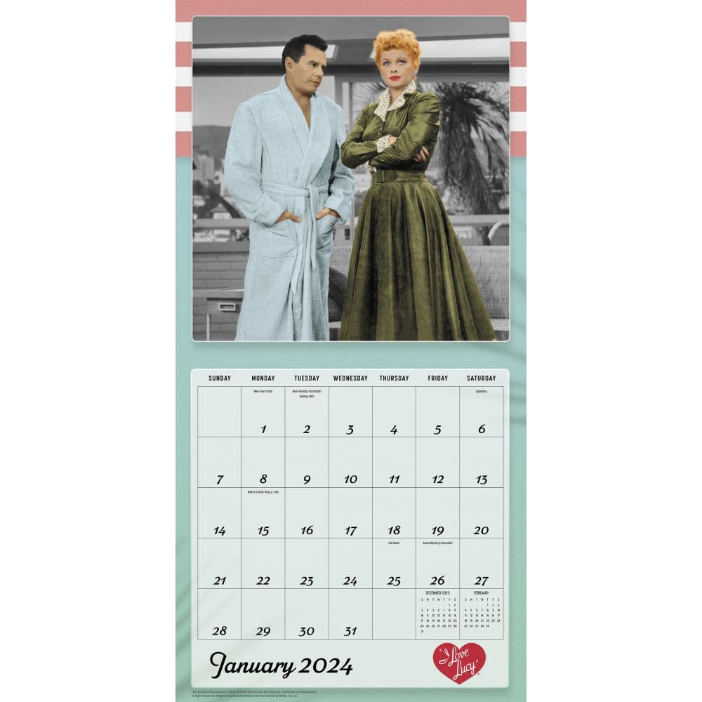 I Love Lucy 2024 Wall Calendar January Image