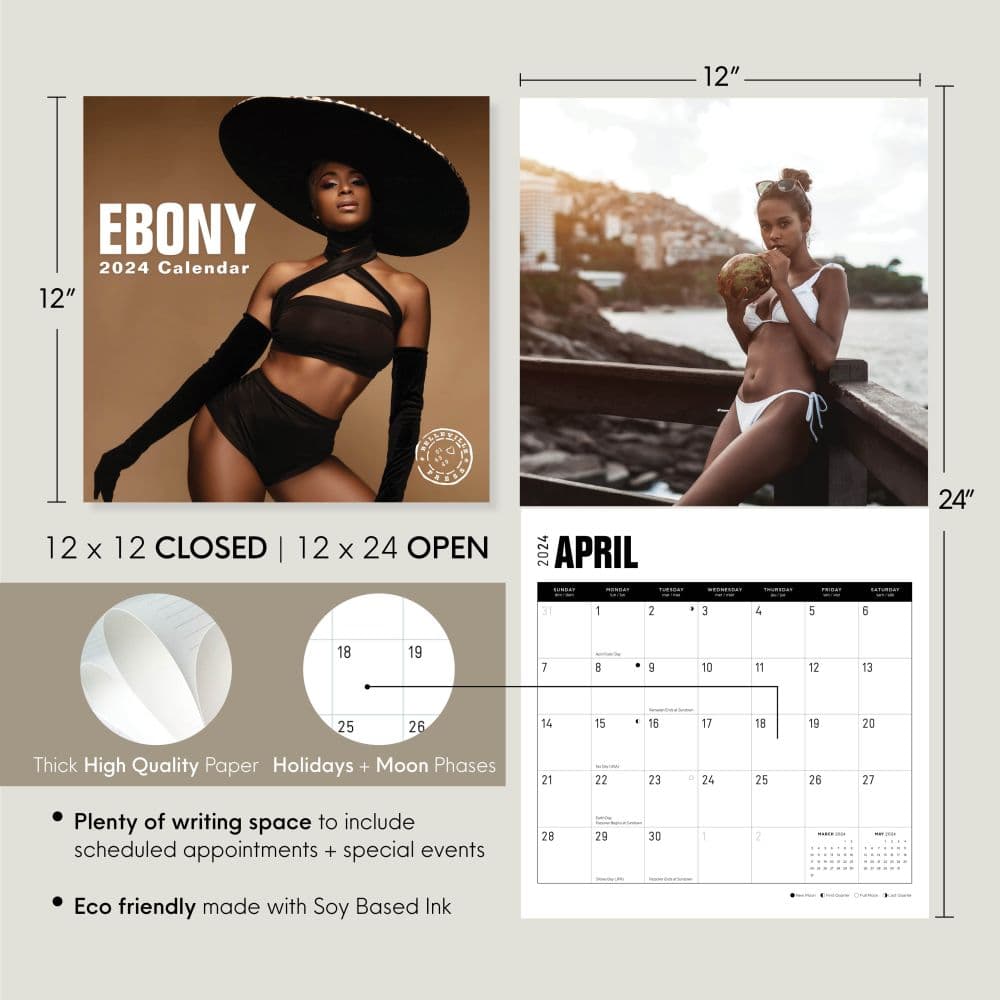 Ebony 2024 Wall Calendar