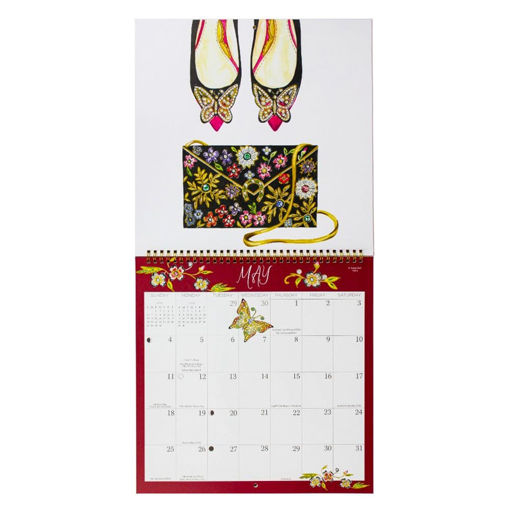 Exquisite Shoes 2025 Spiral Wall Calendar