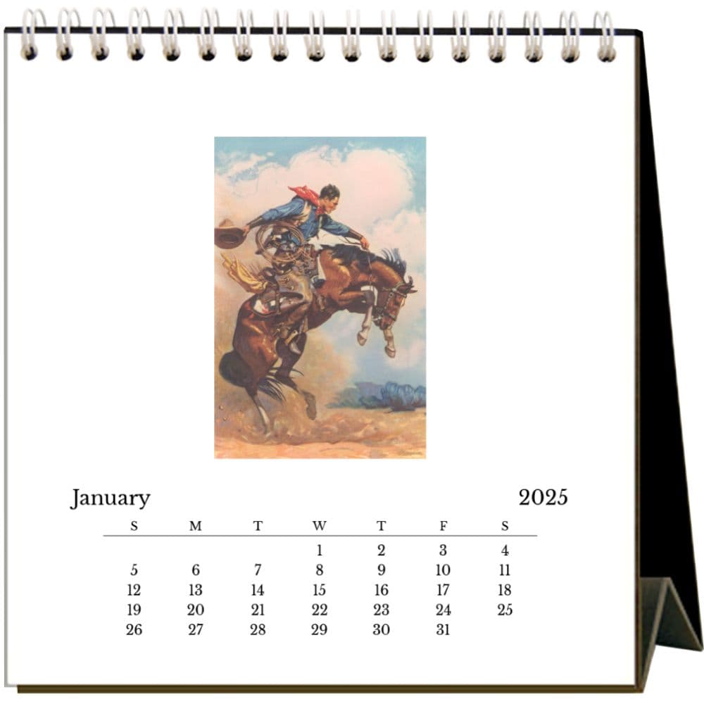 Cowboys 2025 Easel Desk Calendar Second Alternate Image width="1000" height="1000"