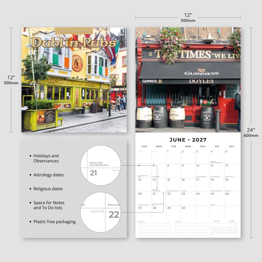 Dublin Pubs 2027 Wall Calendar Third Alternate Image